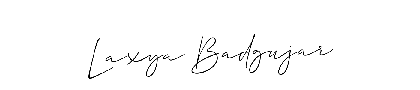 Laxya Badgujar stylish signature style. Best Handwritten Sign (Allison_Script) for my name. Handwritten Signature Collection Ideas for my name Laxya Badgujar. Laxya Badgujar signature style 2 images and pictures png