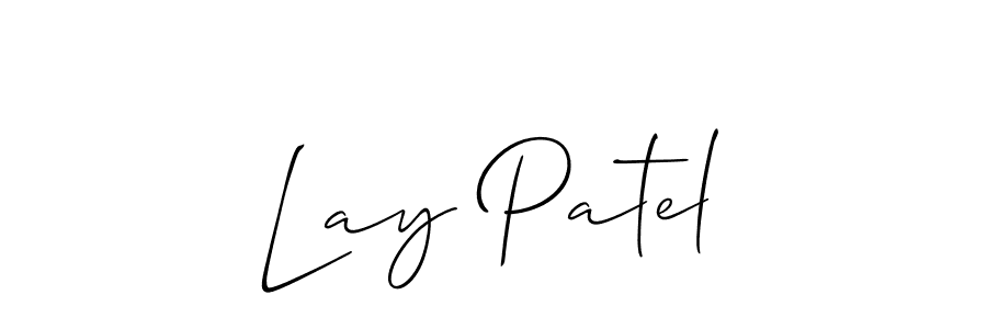 Make a beautiful signature design for name Lay Patel. With this signature (Allison_Script) style, you can create a handwritten signature for free. Lay Patel signature style 2 images and pictures png