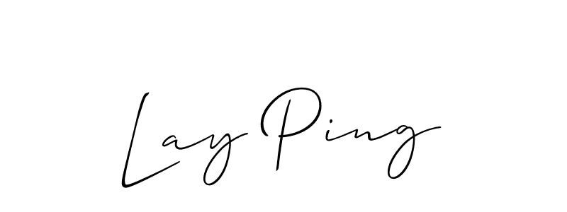 if you are searching for the best signature style for your name Lay Ping. so please give up your signature search. here we have designed multiple signature styles  using Allison_Script. Lay Ping signature style 2 images and pictures png