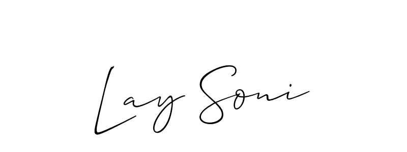 How to make Lay Soni name signature. Use Allison_Script style for creating short signs online. This is the latest handwritten sign. Lay Soni signature style 2 images and pictures png