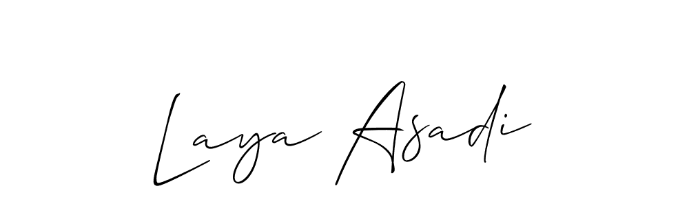 Use a signature maker to create a handwritten signature online. With this signature software, you can design (Allison_Script) your own signature for name Laya Asadi. Laya Asadi signature style 2 images and pictures png