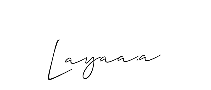 Use a signature maker to create a handwritten signature online. With this signature software, you can design (Allison_Script) your own signature for name Layaa.a. Layaa.a signature style 2 images and pictures png