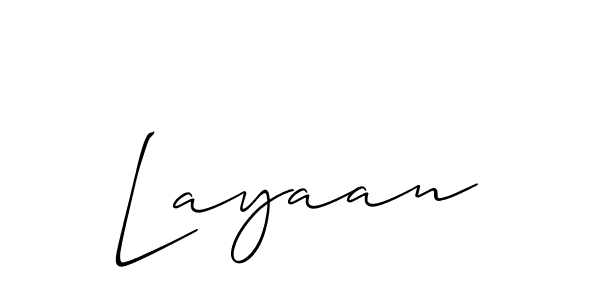 Use a signature maker to create a handwritten signature online. With this signature software, you can design (Allison_Script) your own signature for name Layaan. Layaan signature style 2 images and pictures png