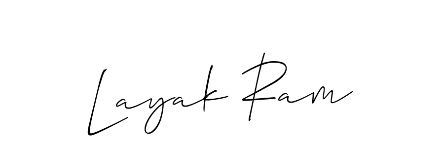 Allison_Script is a professional signature style that is perfect for those who want to add a touch of class to their signature. It is also a great choice for those who want to make their signature more unique. Get Layak Ram name to fancy signature for free. Layak Ram signature style 2 images and pictures png