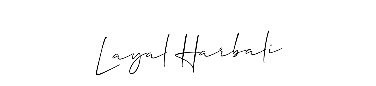 Layal Harbali stylish signature style. Best Handwritten Sign (Allison_Script) for my name. Handwritten Signature Collection Ideas for my name Layal Harbali. Layal Harbali signature style 2 images and pictures png