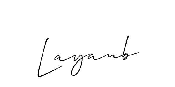It looks lik you need a new signature style for name Layanb. Design unique handwritten (Allison_Script) signature with our free signature maker in just a few clicks. Layanb signature style 2 images and pictures png