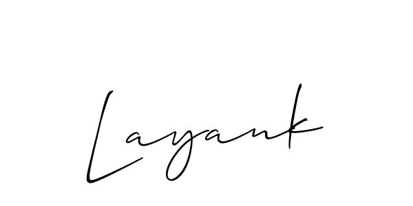 Create a beautiful signature design for name Layank. With this signature (Allison_Script) fonts, you can make a handwritten signature for free. Layank signature style 2 images and pictures png