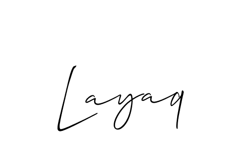 It looks lik you need a new signature style for name Layaq. Design unique handwritten (Allison_Script) signature with our free signature maker in just a few clicks. Layaq signature style 2 images and pictures png