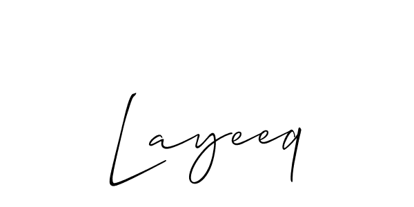 How to Draw Layeeq signature style? Allison_Script is a latest design signature styles for name Layeeq. Layeeq signature style 2 images and pictures png