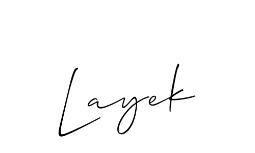 Make a beautiful signature design for name Layek. With this signature (Allison_Script) style, you can create a handwritten signature for free. Layek signature style 2 images and pictures png