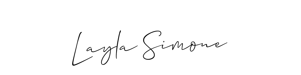 How to make Layla Simone name signature. Use Allison_Script style for creating short signs online. This is the latest handwritten sign. Layla Simone signature style 2 images and pictures png