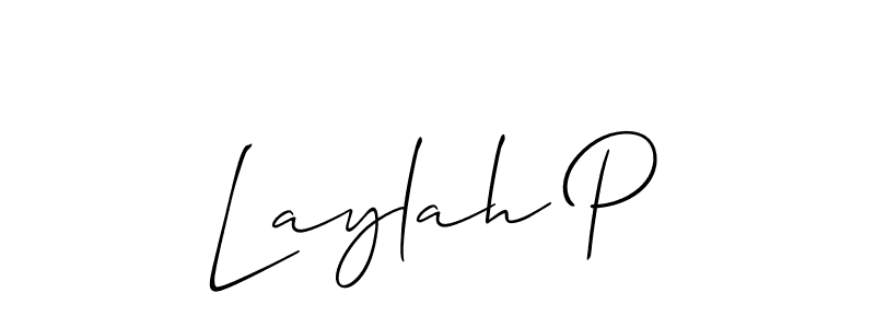 Use a signature maker to create a handwritten signature online. With this signature software, you can design (Allison_Script) your own signature for name Laylah P. Laylah P signature style 2 images and pictures png