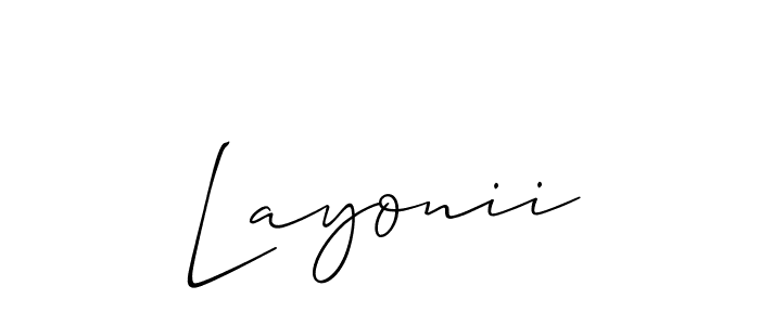 It looks lik you need a new signature style for name Layonii. Design unique handwritten (Allison_Script) signature with our free signature maker in just a few clicks. Layonii signature style 2 images and pictures png