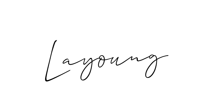 How to make Layoung signature? Allison_Script is a professional autograph style. Create handwritten signature for Layoung name. Layoung signature style 2 images and pictures png