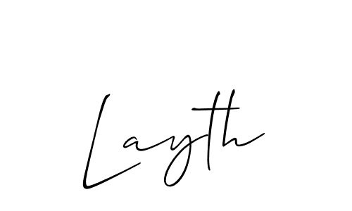 Design your own signature with our free online signature maker. With this signature software, you can create a handwritten (Allison_Script) signature for name Layth. Layth signature style 2 images and pictures png