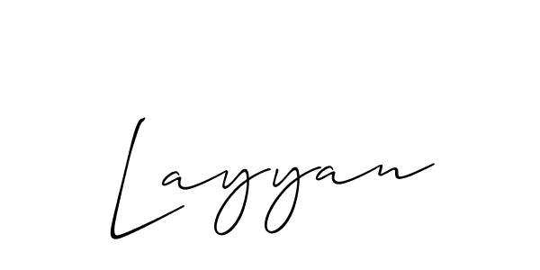It looks lik you need a new signature style for name Layyan. Design unique handwritten (Allison_Script) signature with our free signature maker in just a few clicks. Layyan signature style 2 images and pictures png