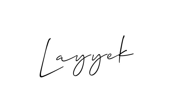 Create a beautiful signature design for name Layyek. With this signature (Allison_Script) fonts, you can make a handwritten signature for free. Layyek signature style 2 images and pictures png