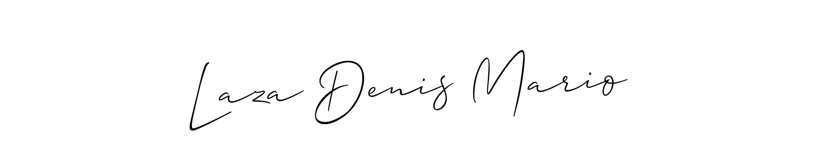 You should practise on your own different ways (Allison_Script) to write your name (Laza Denis Mario) in signature. don't let someone else do it for you. Laza Denis Mario signature style 2 images and pictures png