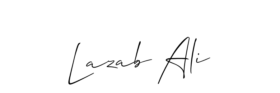 Use a signature maker to create a handwritten signature online. With this signature software, you can design (Allison_Script) your own signature for name Lazab Ali. Lazab Ali signature style 2 images and pictures png