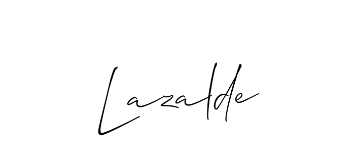 How to make Lazalde name signature. Use Allison_Script style for creating short signs online. This is the latest handwritten sign. Lazalde signature style 2 images and pictures png