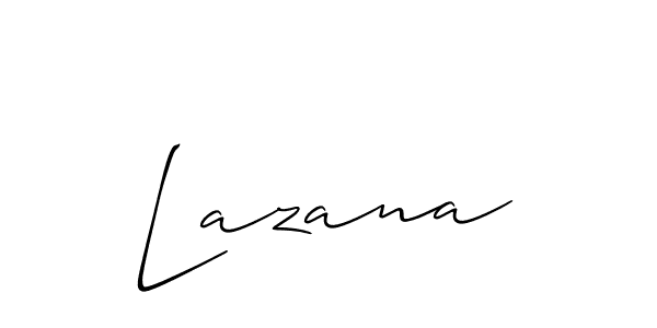 Also You can easily find your signature by using the search form. We will create Lazana name handwritten signature images for you free of cost using Allison_Script sign style. Lazana signature style 2 images and pictures png