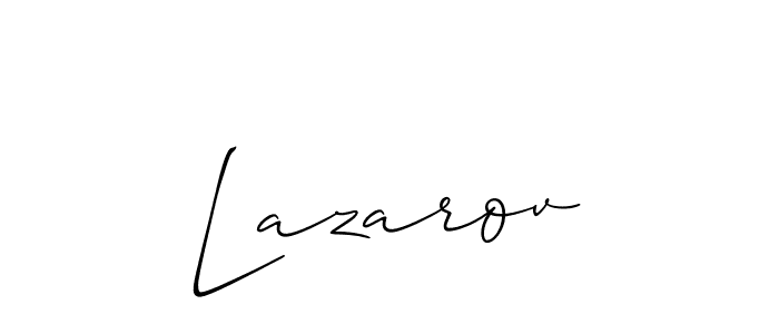 Make a beautiful signature design for name Lazarov. With this signature (Allison_Script) style, you can create a handwritten signature for free. Lazarov signature style 2 images and pictures png