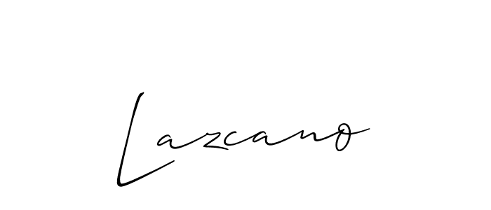 Allison_Script is a professional signature style that is perfect for those who want to add a touch of class to their signature. It is also a great choice for those who want to make their signature more unique. Get Lazcano name to fancy signature for free. Lazcano signature style 2 images and pictures png