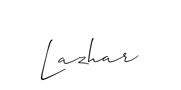 Once you've used our free online signature maker to create your best signature Allison_Script style, it's time to enjoy all of the benefits that Lazhar name signing documents. Lazhar signature style 2 images and pictures png