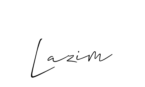Make a beautiful signature design for name Lazim. With this signature (Allison_Script) style, you can create a handwritten signature for free. Lazim signature style 2 images and pictures png