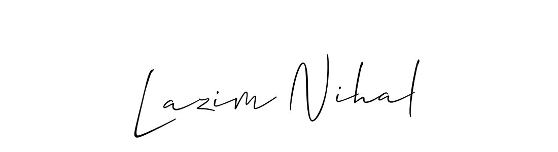 How to make Lazim Nihal signature? Allison_Script is a professional autograph style. Create handwritten signature for Lazim Nihal name. Lazim Nihal signature style 2 images and pictures png