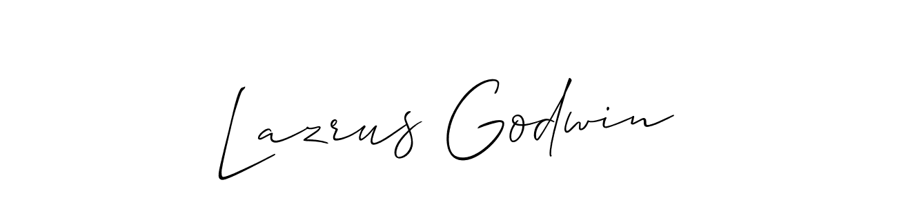 Lazrus Godwin stylish signature style. Best Handwritten Sign (Allison_Script) for my name. Handwritten Signature Collection Ideas for my name Lazrus Godwin. Lazrus Godwin signature style 2 images and pictures png