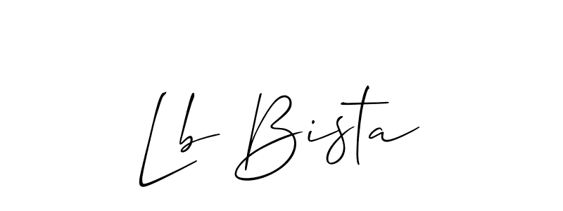 How to make Lb Bista name signature. Use Allison_Script style for creating short signs online. This is the latest handwritten sign. Lb Bista signature style 2 images and pictures png
