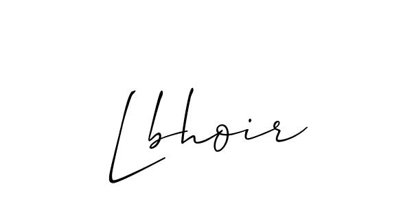 Create a beautiful signature design for name Lbhoir. With this signature (Allison_Script) fonts, you can make a handwritten signature for free. Lbhoir signature style 2 images and pictures png