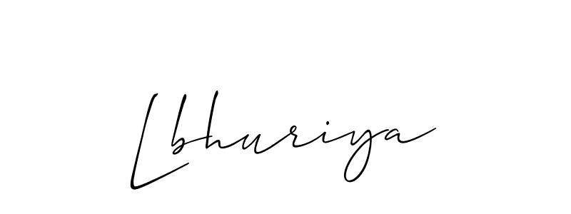 Use a signature maker to create a handwritten signature online. With this signature software, you can design (Allison_Script) your own signature for name Lbhuriya. Lbhuriya signature style 2 images and pictures png