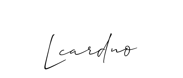 Make a beautiful signature design for name Lcardno. With this signature (Allison_Script) style, you can create a handwritten signature for free. Lcardno signature style 2 images and pictures png