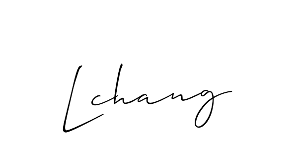 The best way (Allison_Script) to make a short signature is to pick only two or three words in your name. The name Lchang include a total of six letters. For converting this name. Lchang signature style 2 images and pictures png