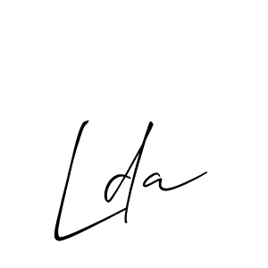 Make a beautiful signature design for name Lda. With this signature (Allison_Script) style, you can create a handwritten signature for free. Lda signature style 2 images and pictures png