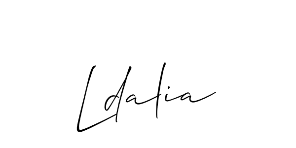 Create a beautiful signature design for name Ldalia. With this signature (Allison_Script) fonts, you can make a handwritten signature for free. Ldalia signature style 2 images and pictures png