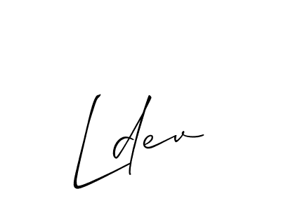 Use a signature maker to create a handwritten signature online. With this signature software, you can design (Allison_Script) your own signature for name Ldev. Ldev signature style 2 images and pictures png
