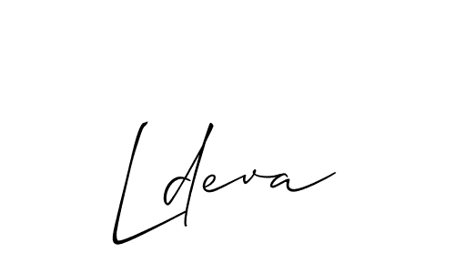 The best way (Allison_Script) to make a short signature is to pick only two or three words in your name. The name Ldeva include a total of six letters. For converting this name. Ldeva signature style 2 images and pictures png