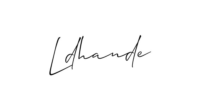 Make a beautiful signature design for name Ldhande. With this signature (Allison_Script) style, you can create a handwritten signature for free. Ldhande signature style 2 images and pictures png