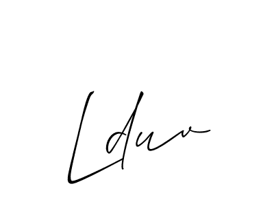 Also You can easily find your signature by using the search form. We will create Lduv name handwritten signature images for you free of cost using Allison_Script sign style. Lduv signature style 2 images and pictures png
