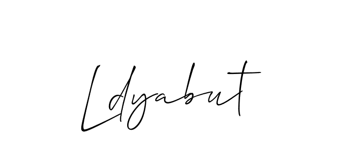 Design your own signature with our free online signature maker. With this signature software, you can create a handwritten (Allison_Script) signature for name Ldyabut. Ldyabut signature style 2 images and pictures png