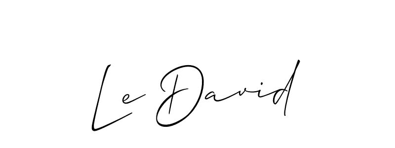 Design your own signature with our free online signature maker. With this signature software, you can create a handwritten (Allison_Script) signature for name Le David. Le David signature style 2 images and pictures png