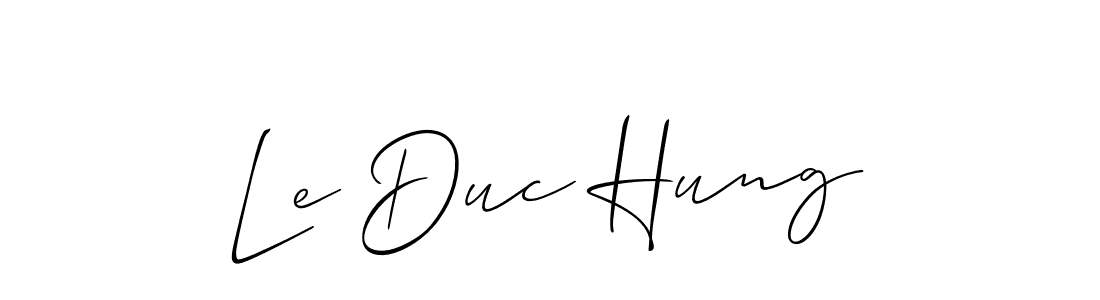 Use a signature maker to create a handwritten signature online. With this signature software, you can design (Allison_Script) your own signature for name Le Duc Hung. Le Duc Hung signature style 2 images and pictures png