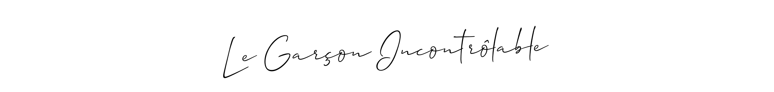 Make a beautiful signature design for name Le Garçon Incontrôlable. With this signature (Allison_Script) style, you can create a handwritten signature for free. Le Garçon Incontrôlable signature style 2 images and pictures png