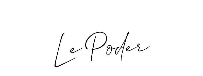 It looks lik you need a new signature style for name Le Poder. Design unique handwritten (Allison_Script) signature with our free signature maker in just a few clicks. Le Poder signature style 2 images and pictures png