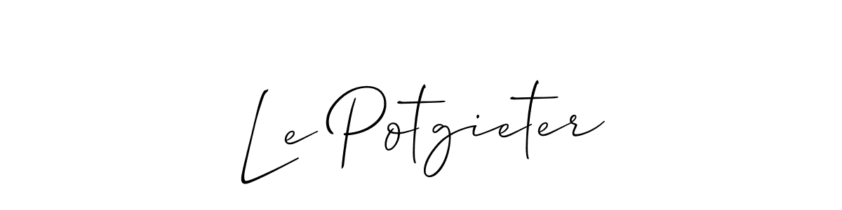 Also You can easily find your signature by using the search form. We will create Le Potgieter name handwritten signature images for you free of cost using Allison_Script sign style. Le Potgieter signature style 2 images and pictures png