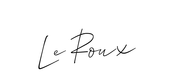 Make a beautiful signature design for name Le Roux. With this signature (Allison_Script) style, you can create a handwritten signature for free. Le Roux signature style 2 images and pictures png