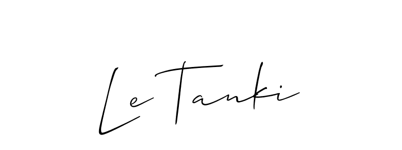 How to make Le Tanki signature? Allison_Script is a professional autograph style. Create handwritten signature for Le Tanki name. Le Tanki signature style 2 images and pictures png